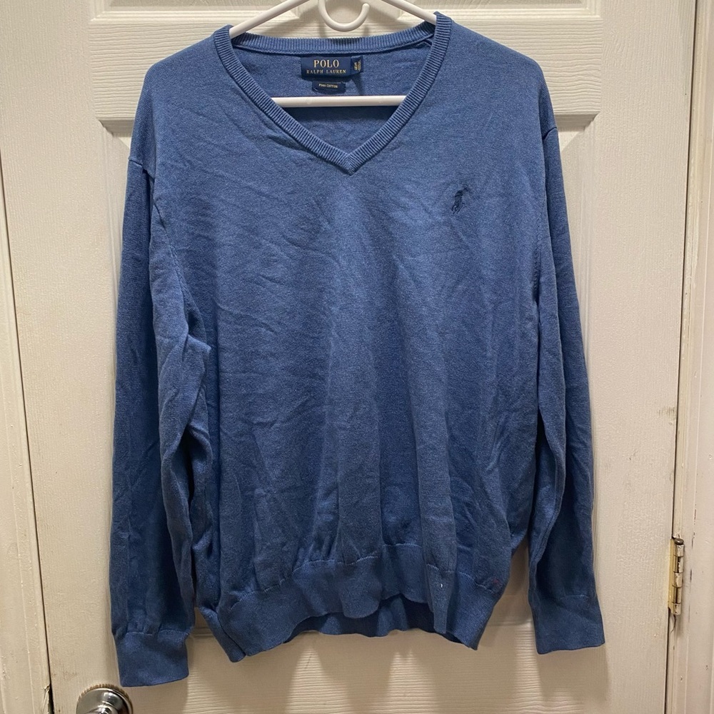 Polo Ralph Lauren mens blue classic pullover long sleeve sweater